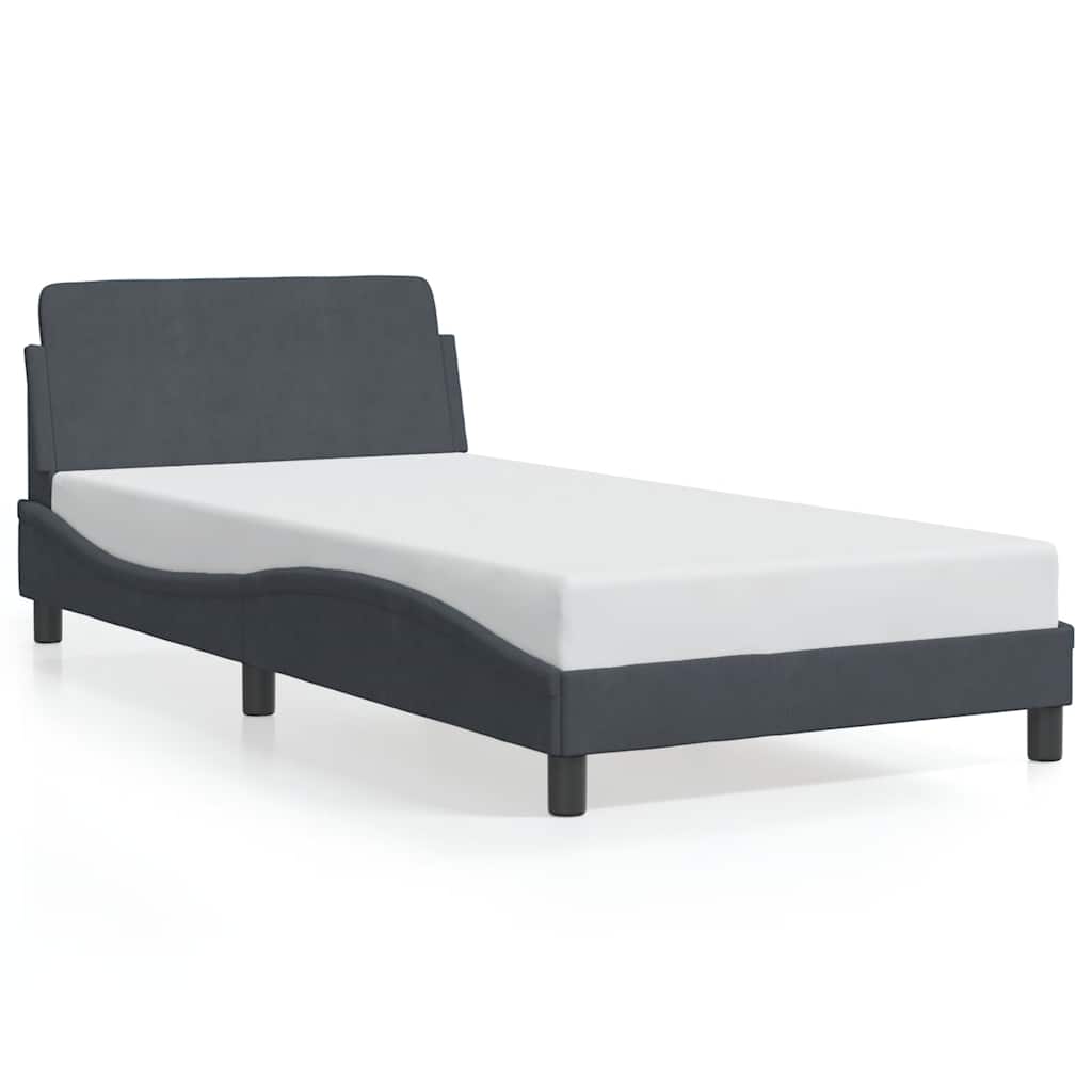 Vidaxl bedframe dover fluweel donkergrijs 100x190 cm