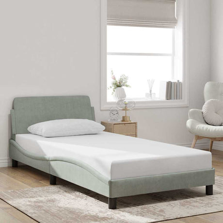 Vidaxl bedframe dover fluweel lichtgrijs 100x203 cm