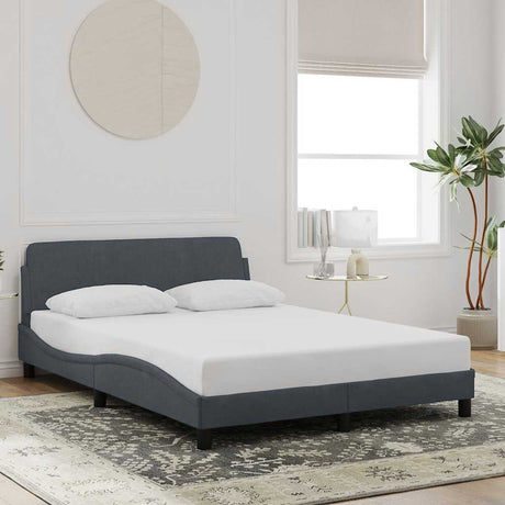Vidaxl bedframe dover fluweel donkergrijs 137x190 cm