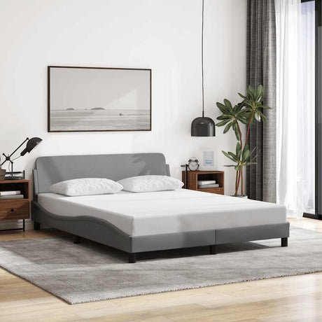 Vidaxl bedframe dover stof lichtgrijs 152x203 cm