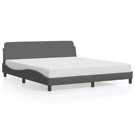 Vidaxl bedframe dover stof donkergrijs 152x203 cm