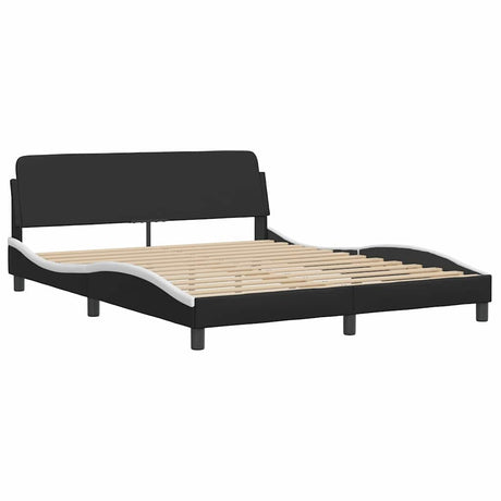 Vidaxl bedframe dover kunstleer zwart en wit 152x203 cm