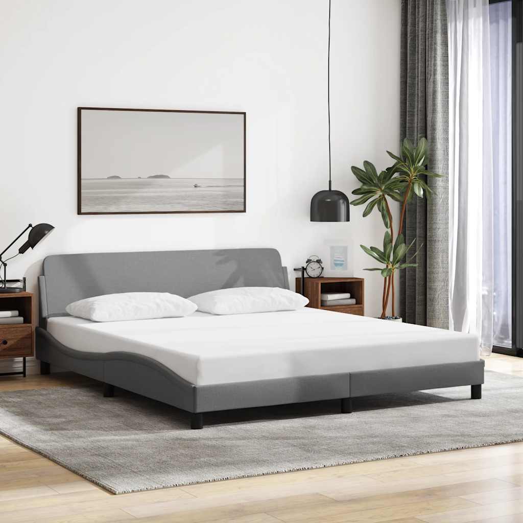 Vidaxl bedframe dover stof lichtgrijs 183x213 cm