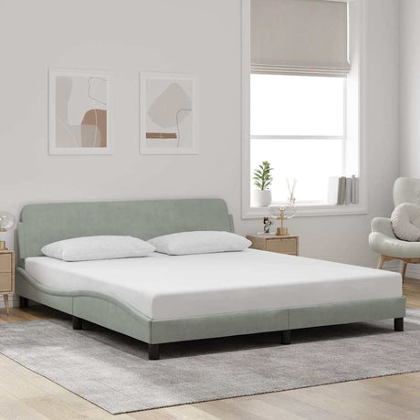 Vidaxl bedframe dover fluweel lichtgrijs 183x213 cm