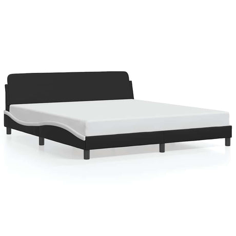 Vidaxl bedframe dover kunstleer zwart en wit 183x213 cm