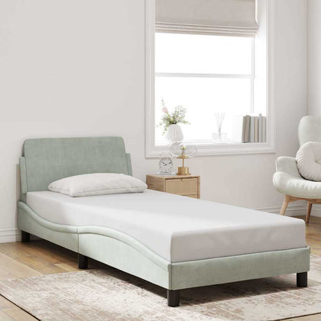 Vidaxl bedframe dover lichtgrijs 90x190 cm fluweel