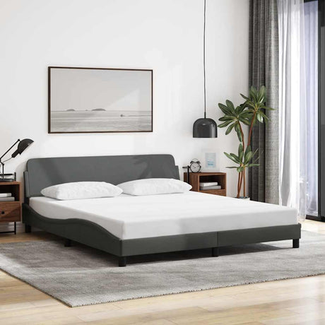 Vidaxl bedframe dover donkergrijs 180x200 cm stof