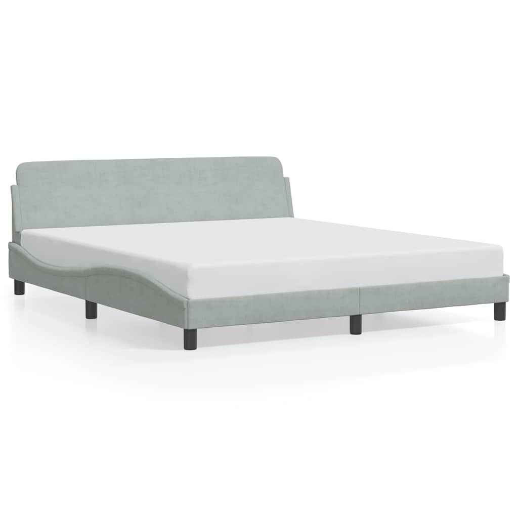 Vidaxl bedframe dover lichtgrijs 180x200 cm fluweel