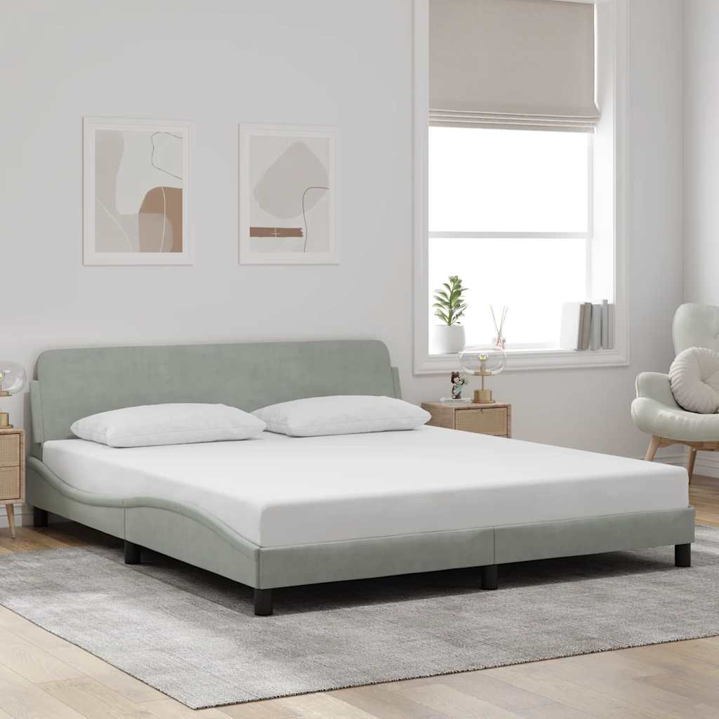 Vidaxl bedframe dover lichtgrijs 180x200 cm fluweel