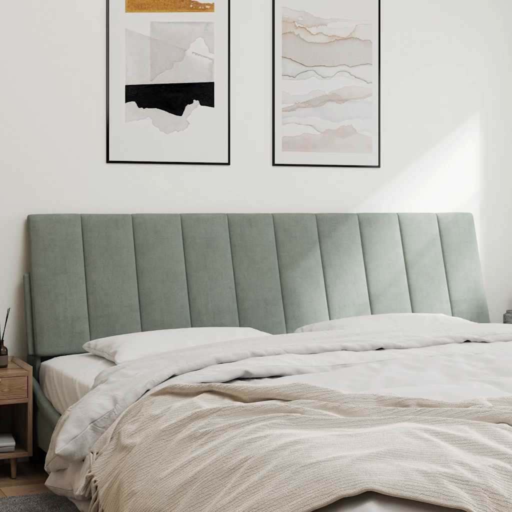 Vidaxl hoofdbordkussen hanko 180 cm fluweel lichtgrijs