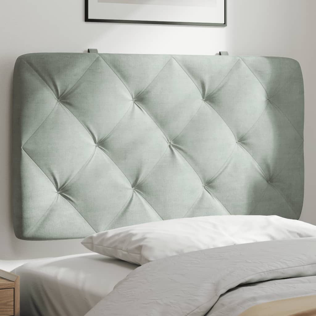 Vidaxl hoofdbordkussen 90 cm velvet lichtgrijs