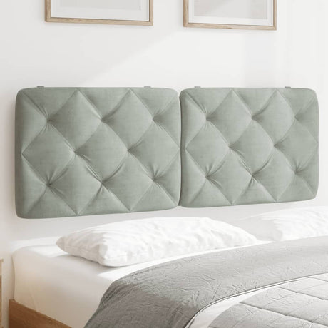 Vidaxl hoofdbordkussen 140 cm velvet lichtgrijs
