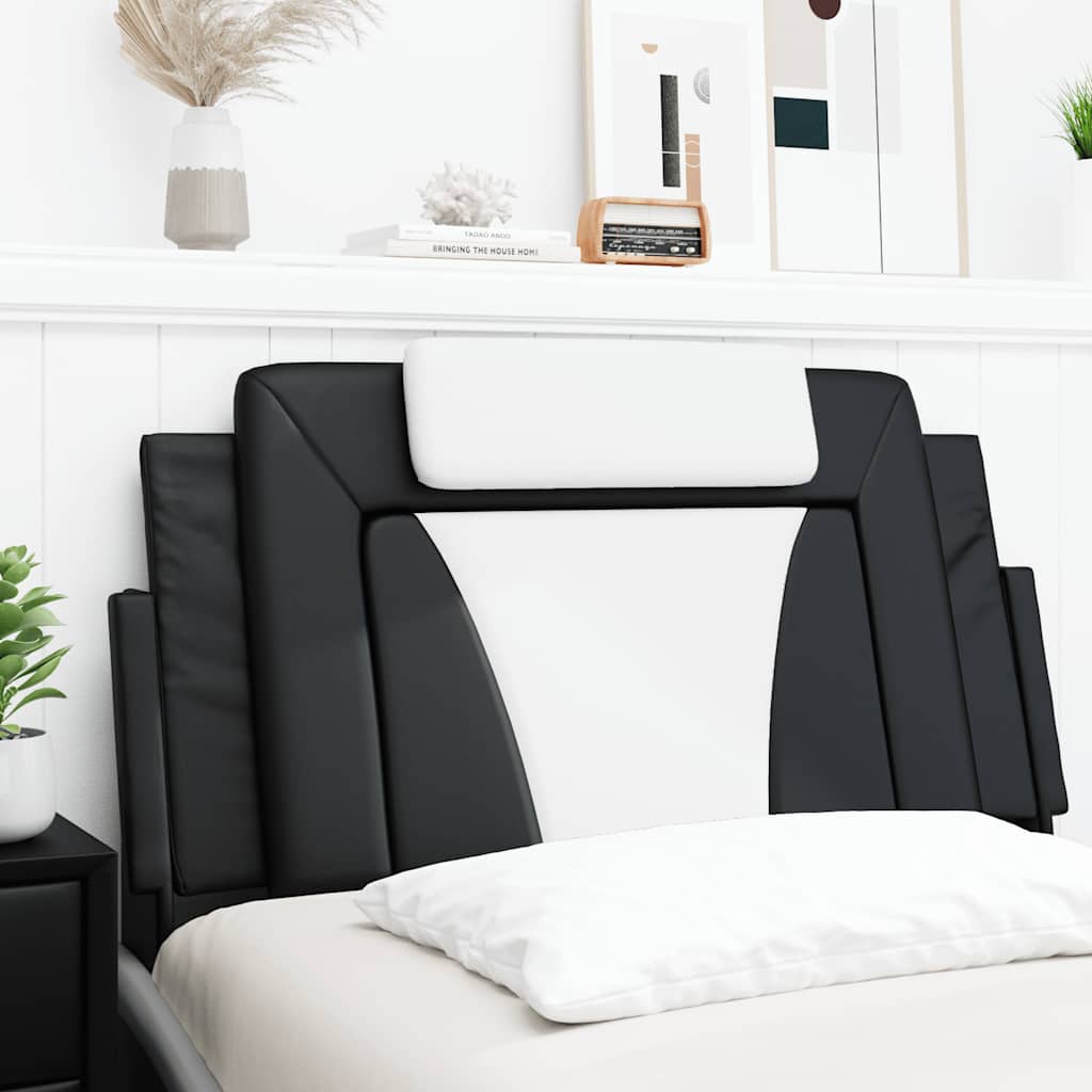 Vidaxl hoofdbordkussen viana 100 cm kunstleer zwart en wit