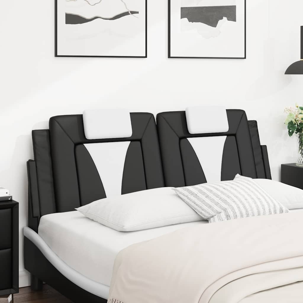 Vidaxl hoofdbordkussen viana 120 cm kunstleer zwart en wit