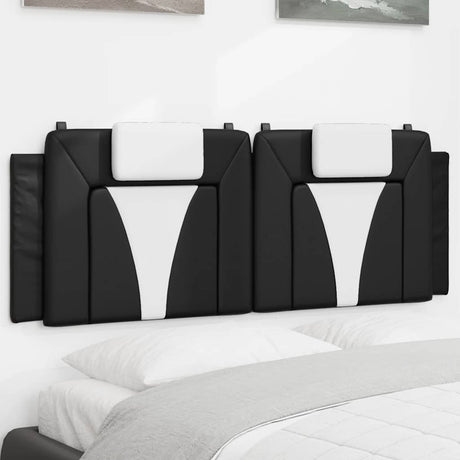 Vidaxl hoofdbordkussen viana 120 cm kunstleer zwart en wit
