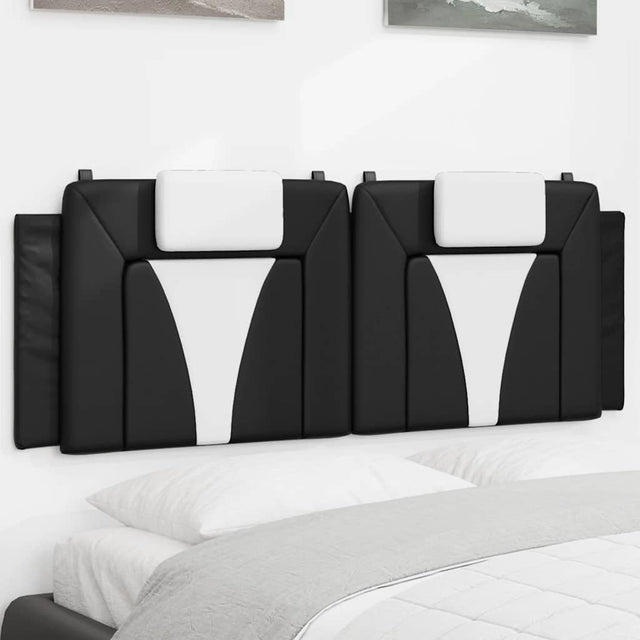 Vidaxl hoofdbordkussen viana 120 cm kunstleer zwart en wit
