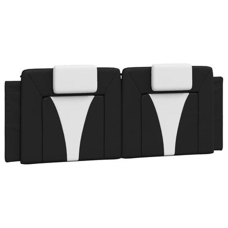 Vidaxl hoofdbordkussen viana 137 cm kunstleer zwart en wit