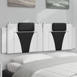 Vidaxl hoofdbordkussen viana 160 cm kunstleer wit en zwart