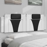 Vidaxl hoofdbordkussen viana 160 cm kunstleer wit en zwart