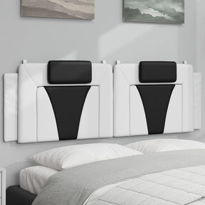 Vidaxl hoofdbordkussen viana 160 cm kunstleer wit en zwart