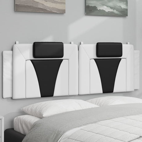 Vidaxl hoofdbordkussen viana 160 cm kunstleer wit en zwart