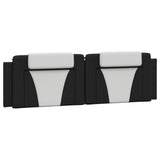 Vidaxl hoofdbordkussen viana 180 cm kunstleer zwart en wit