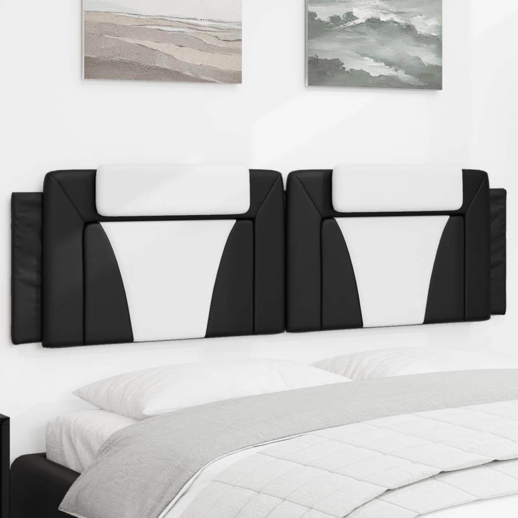 Vidaxl hoofdbordkussen viana 180 cm kunstleer zwart en wit