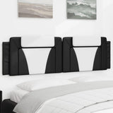 Vidaxl hoofdbordkussen viana 180 cm kunstleer zwart en wit