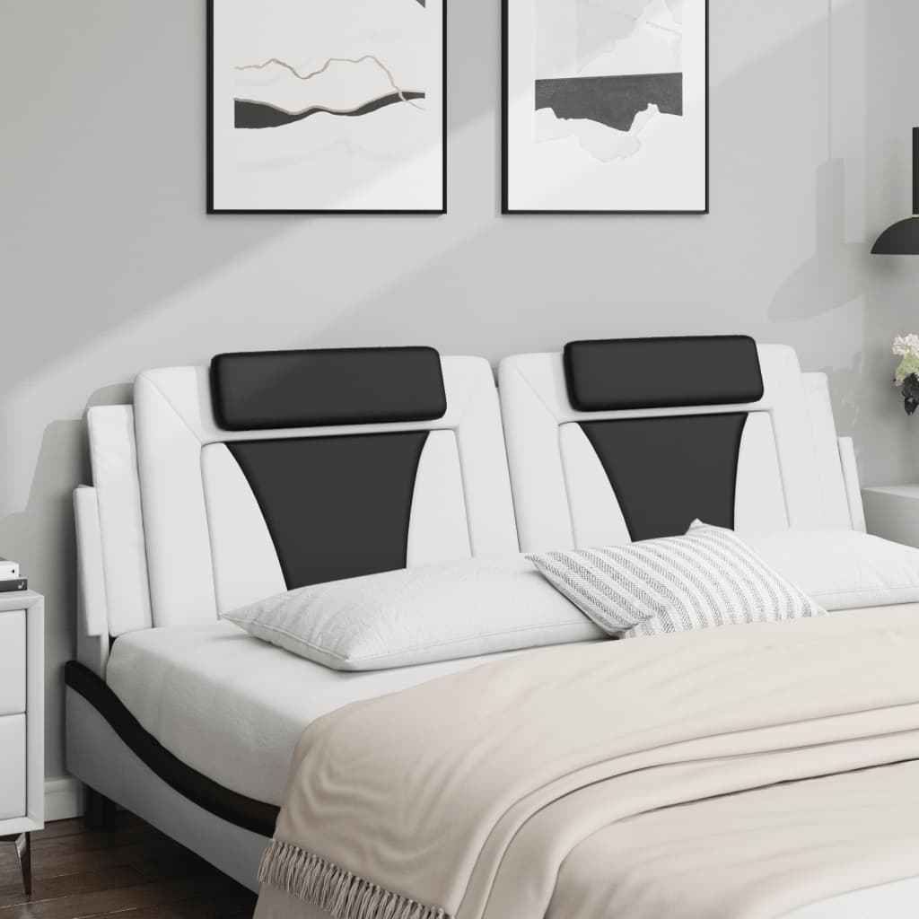 Vidaxl hoofdbordkussen viana 180 cm kunstleer wit en zwart