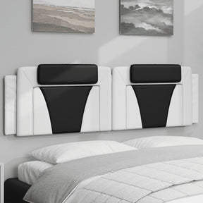 Vidaxl hoofdbordkussen viana 180 cm kunstleer wit en zwart