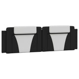 Vidaxl hoofdbordkussen viana 183 cm kunstleer zwart en wit