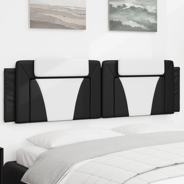 Vidaxl hoofdbordkussen viana 183 cm kunstleer zwart en wit