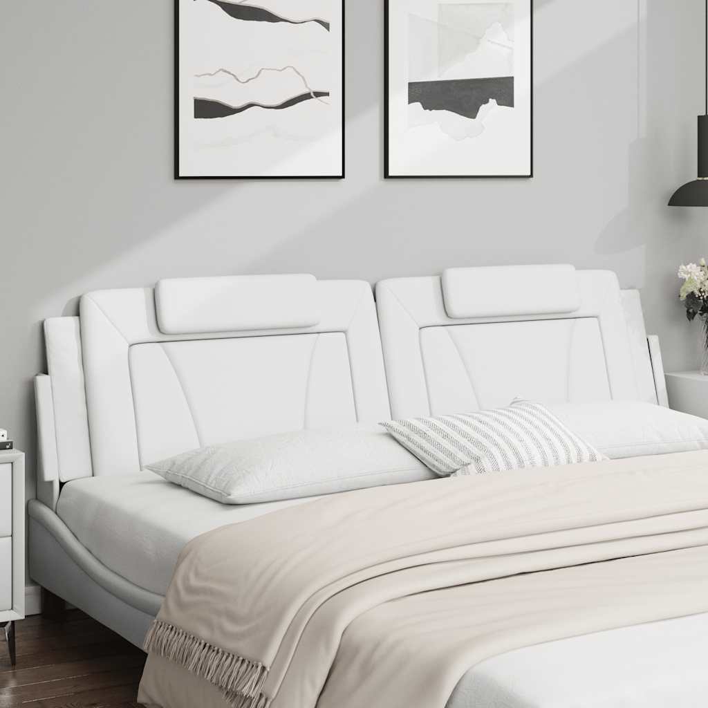 Vidaxl hoofdbordkussen viana 200 cm kunstleer wit