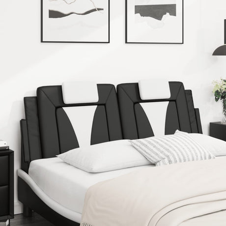 Vidaxl hoofdbordkussen viana 152 cm kunstleer zwart en wit
