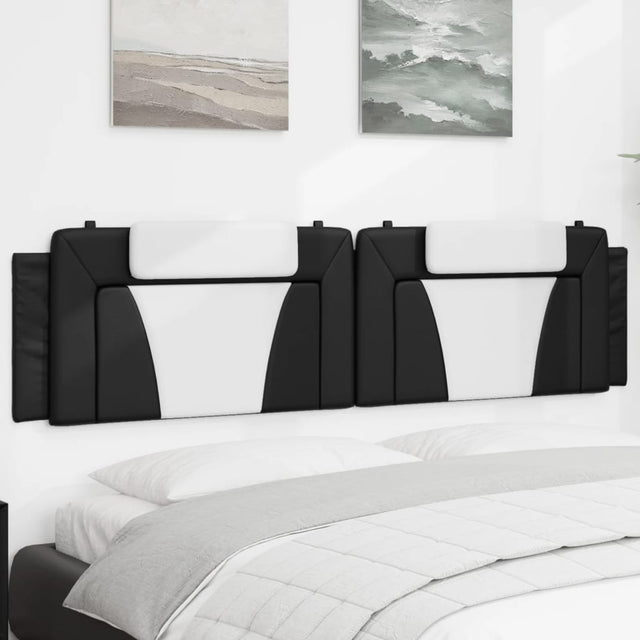 Vidaxl hoofdbordkussen viana 193 cm kunstleer zwart en wit