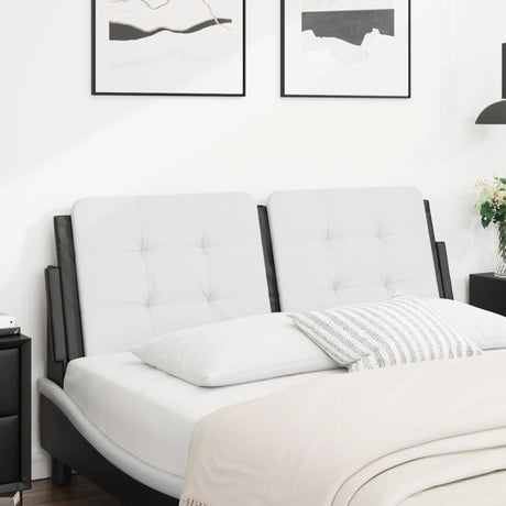 Vidaxl hoofdbordkussen zadar 120 cm kunstleer wit en zwart