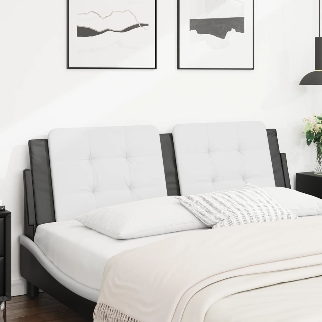 Vidaxl hoofdbordkussen zadar 160 cm kunstleer wit en zwart