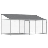 Loft Vidaxl se střechou a dveřmi 4x2x2 m Galvanizovaná ocel šedá