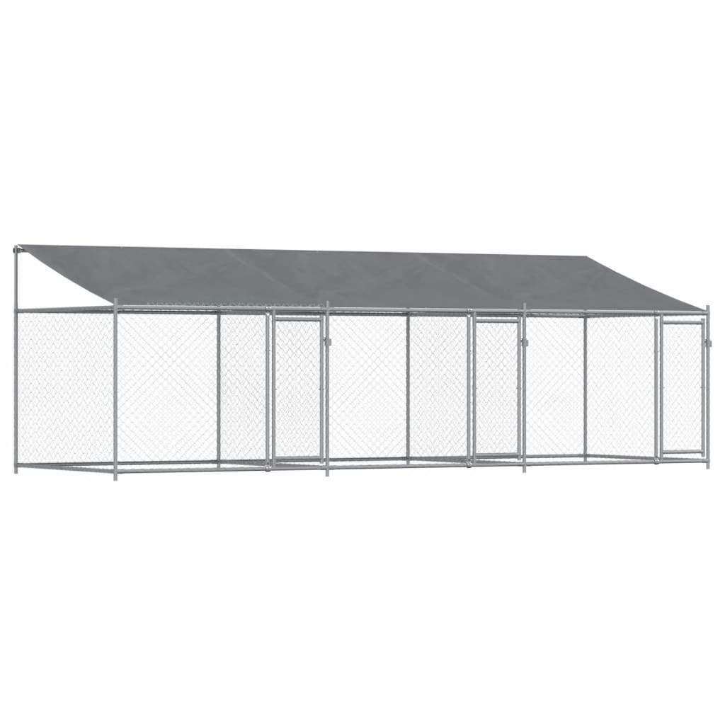 Loft Vidaxl se střechou a dveřmi 6x2x2 m Galvanizovaná ocel šedá