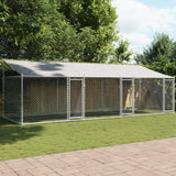 Vidaxl Hondwaft mam Daach an Dieren an Dieren 6x2x2 m galvaniséiert Stol Grey