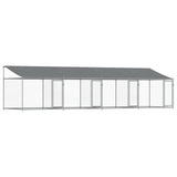 Vidaxl dog loft con tetto e porte 8x2x2 m grigio galvanizzato