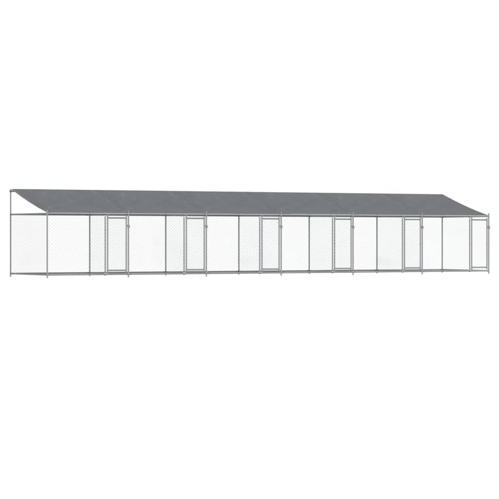 Vidaxl Loft con techo y puertas 12x2x2 M Galvanized Steel Grey