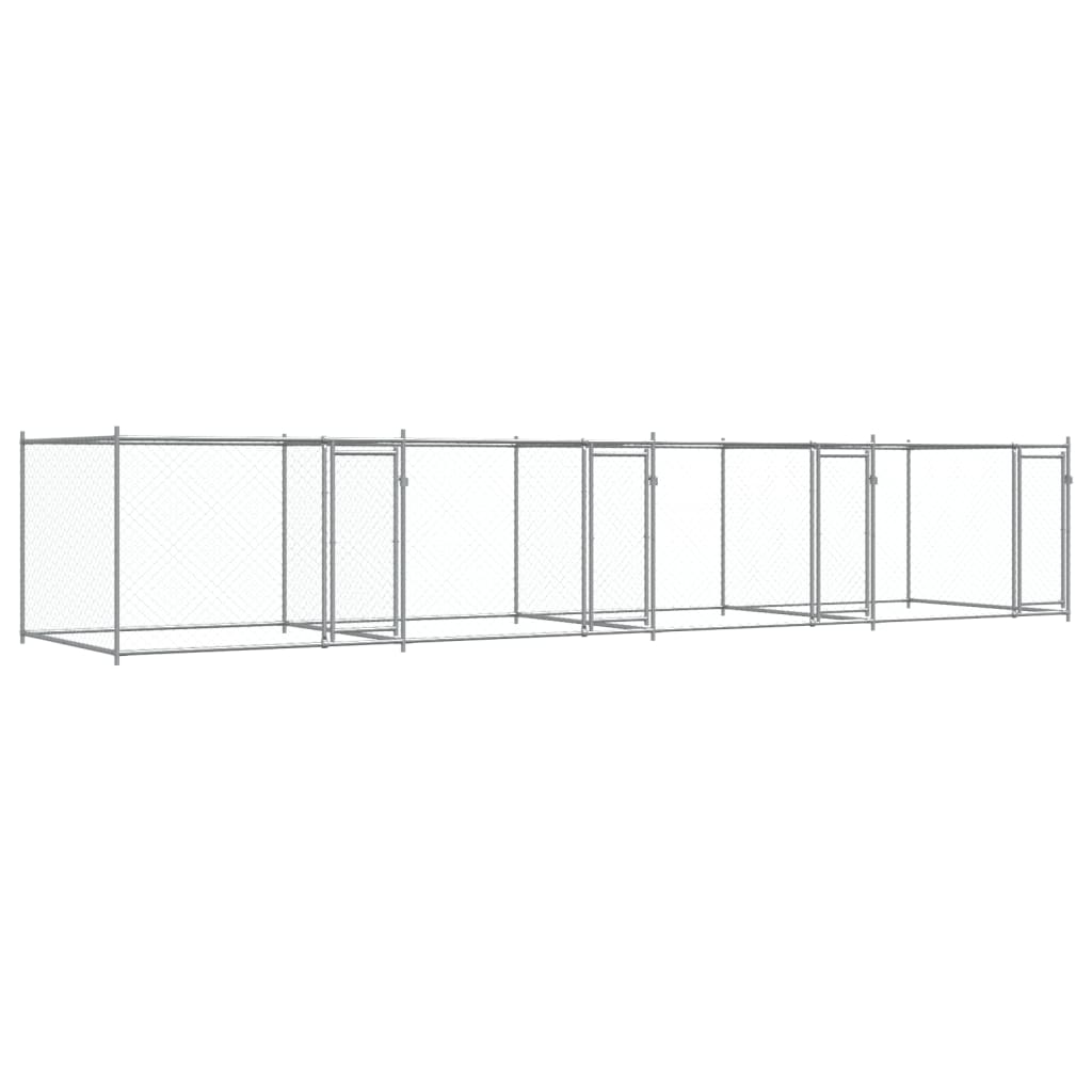 Vidaxl Dog loft med døre 8x2x1,5 m galvaniseret stålgrå