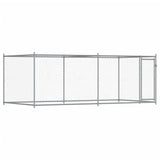 Vidaxl dog loft with door 4x2x1.5 m galvanized steel gray