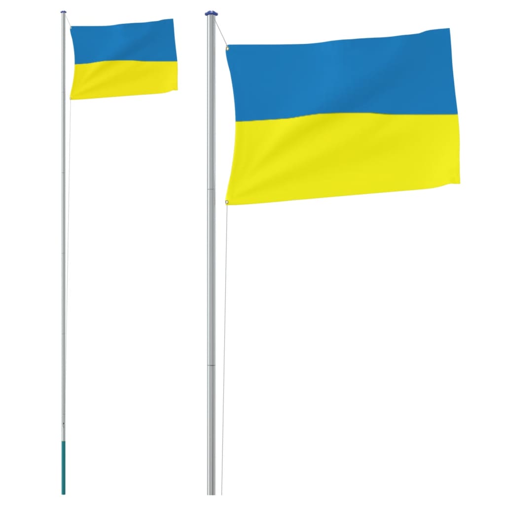 Vidaxl -flagga med flaggstång Ukraina 6.23 M aluminium