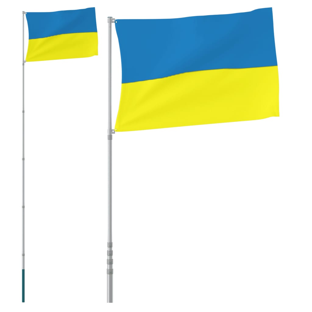 Zastava Vidaxl z Flagpole Ukraine 5,55 m aluminij