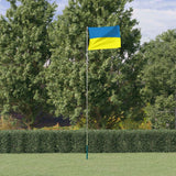 Vidaxl vlag met vlaggenmast oekraïne 5,55 m aluminium