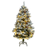 Vidaxl Kunstkerstboom con bisagras 150 LED y bolas de Navidad de 120 cm