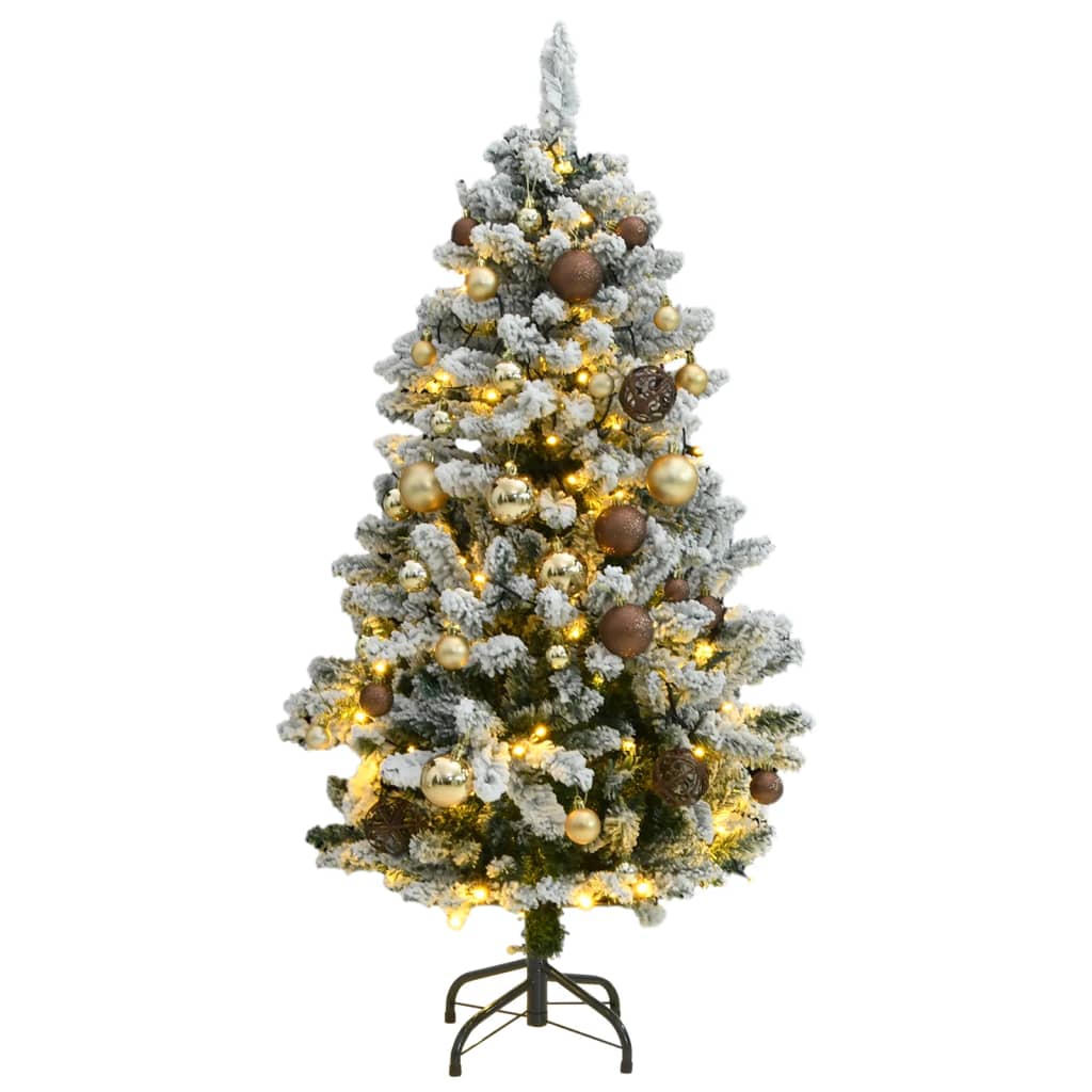 Vidaxl Kunstkerstboom con bisagras 150 LED y bolas de Navidad de 150 cm