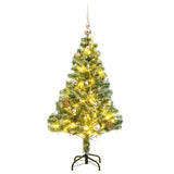 Vidaxl Kunstkerstboom con 150 leds bolas de Navidad y nieve de 120 cm